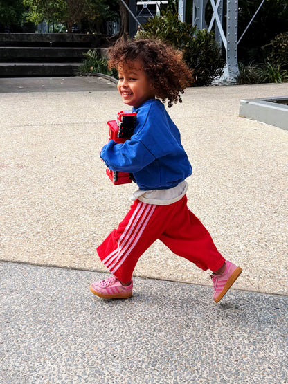 4 Stripe Terry Pant Cherry