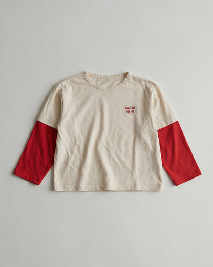 SC Double Sleeve Tee Bone/Cherry (Pre Order)